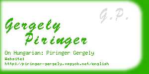 gergely piringer business card